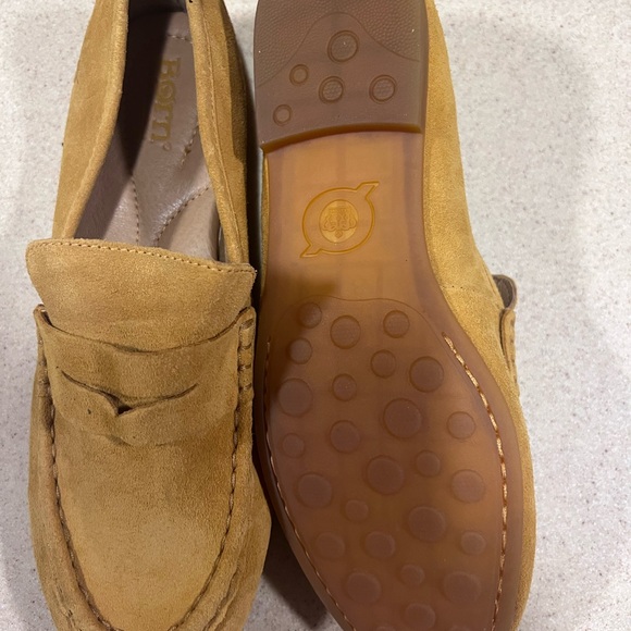Born Womens Melinda Loafer Flat Shoes Yellow Suede Slip On Penny Solid - Picture 3 of 8